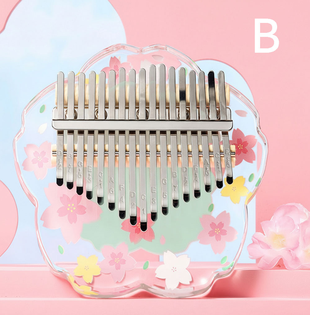アクリルカリンバ 桜デザイン 初心者セット 17音・21音