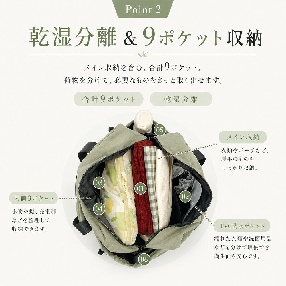 超軽量3WAYトラベルボストンバッグ 乾湿分離・拡張機能付き 商品画像6