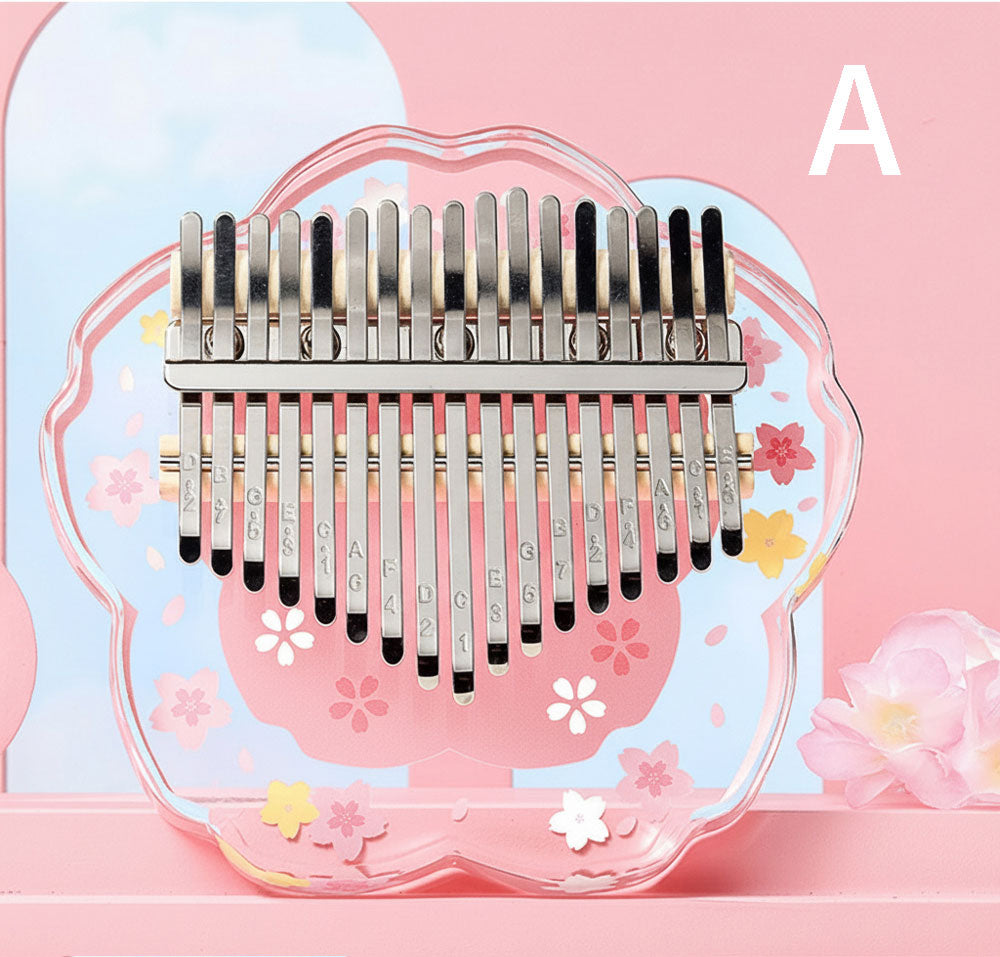 アクリルカリンバ 桜デザイン 初心者セット 17音・21音