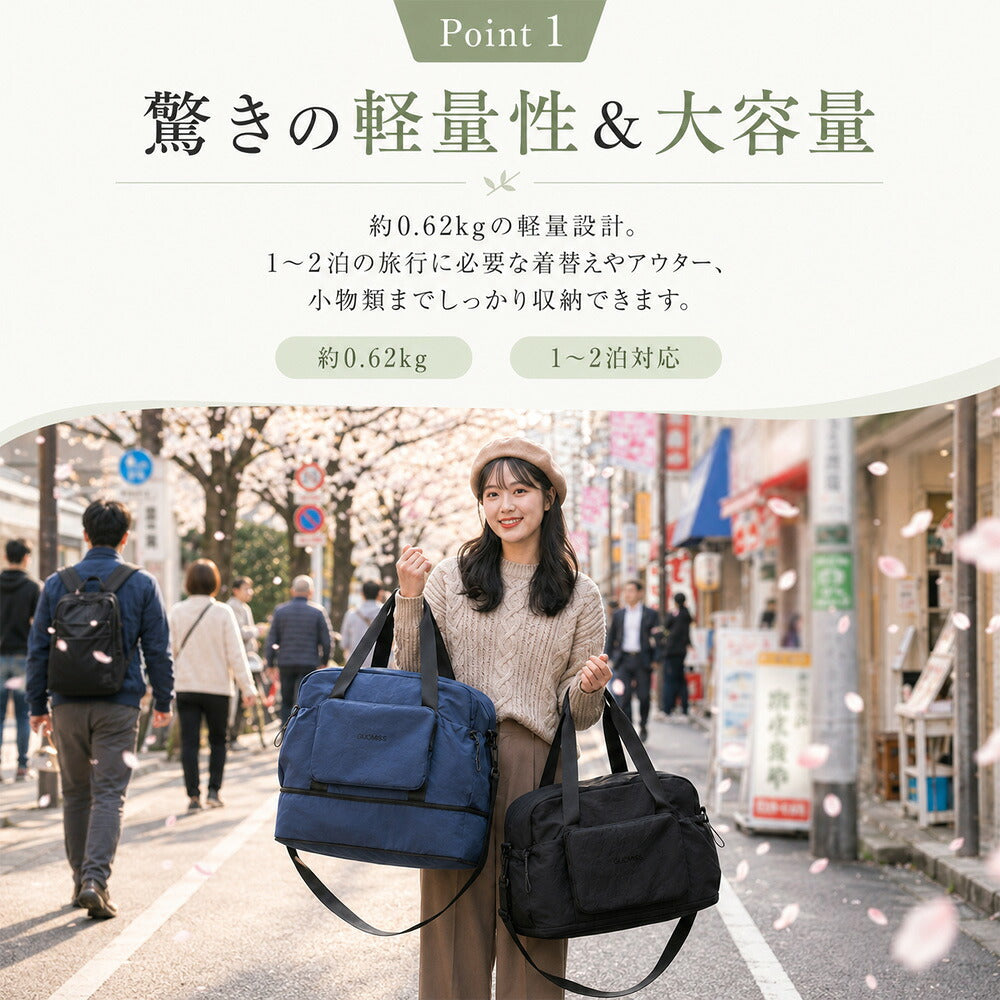 超軽量3WAYトラベルボストンバッグ 乾湿分離・拡張機能付き 商品画像4