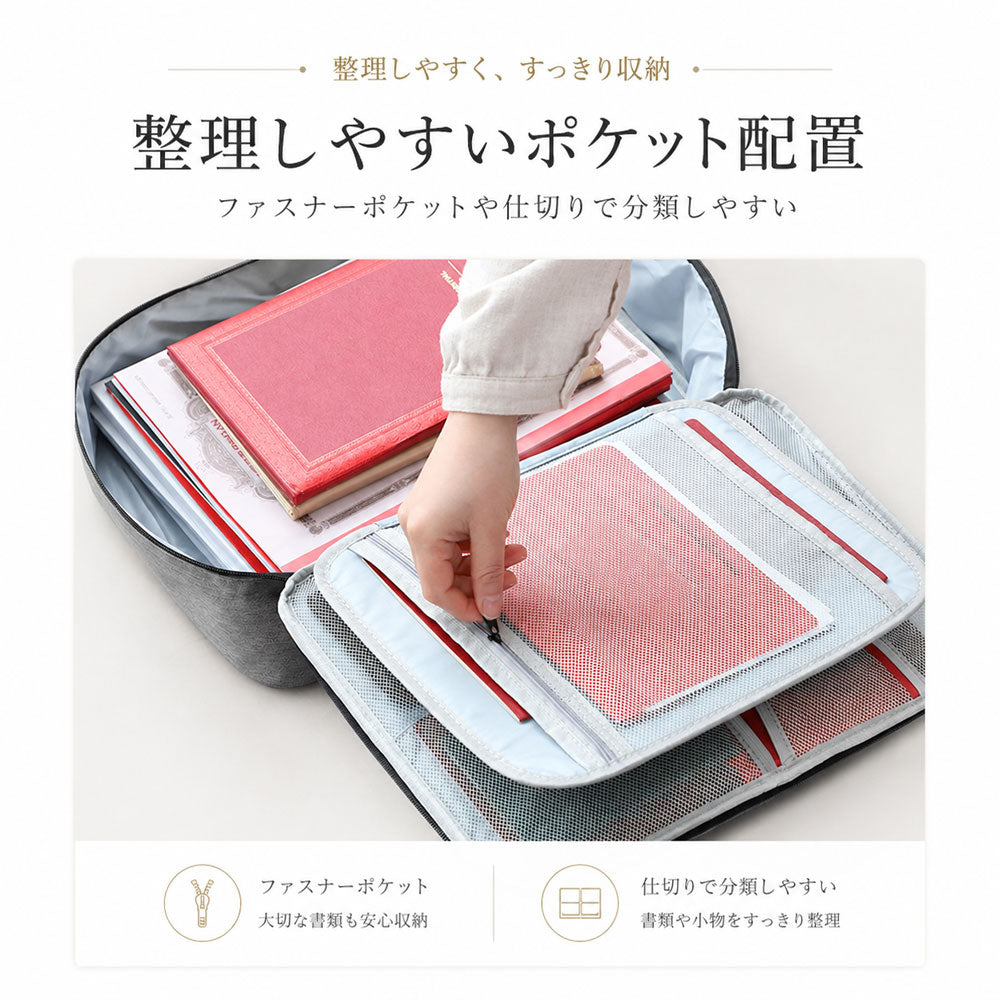 ダイヤルロック付き 撥水書類・ガジェットオーガナイザー