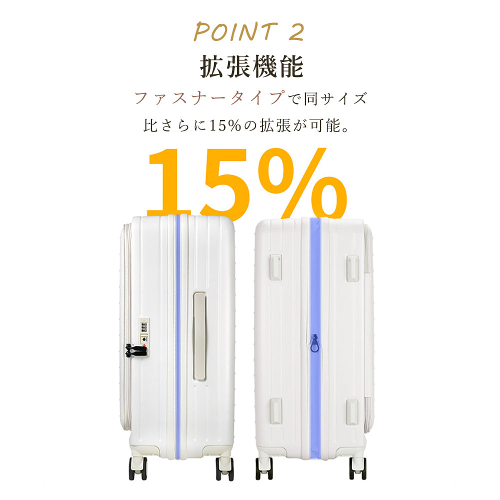 B4U スーツケース 機内持ち込み Sサイズ Mサイズ スーツケース フロントオープン 修学旅行 キャリーケース キャリーバッグ 20インチ 24インチ TSAロック ダブルキャスター ファスナー 大容量 耐衝撃 出張