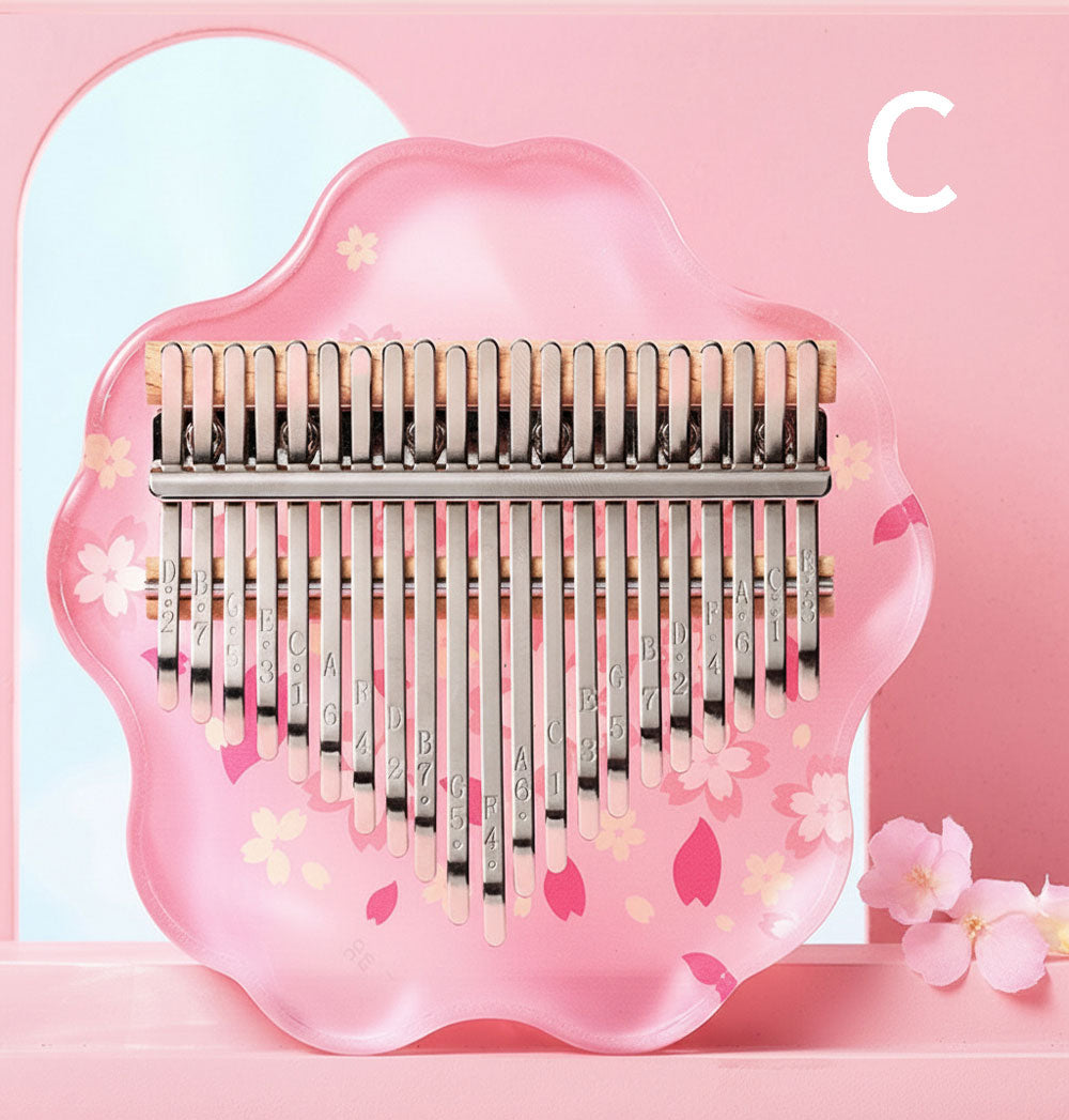 アクリルカリンバ 桜デザイン 初心者セット 17音・21音