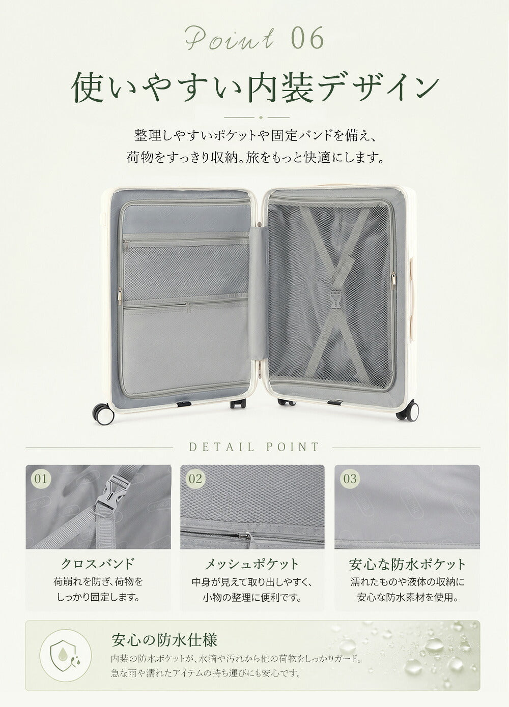 B4U フロントオープン スーツケース 多機能 Mサイズ