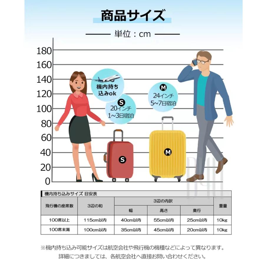 スーツケース 機内持込可 キャリーケース S/Mサイズ キャリーバッグ 軽量 可愛い ファスナー 大容量 24インチ 旅行かばん 修学旅行 出張