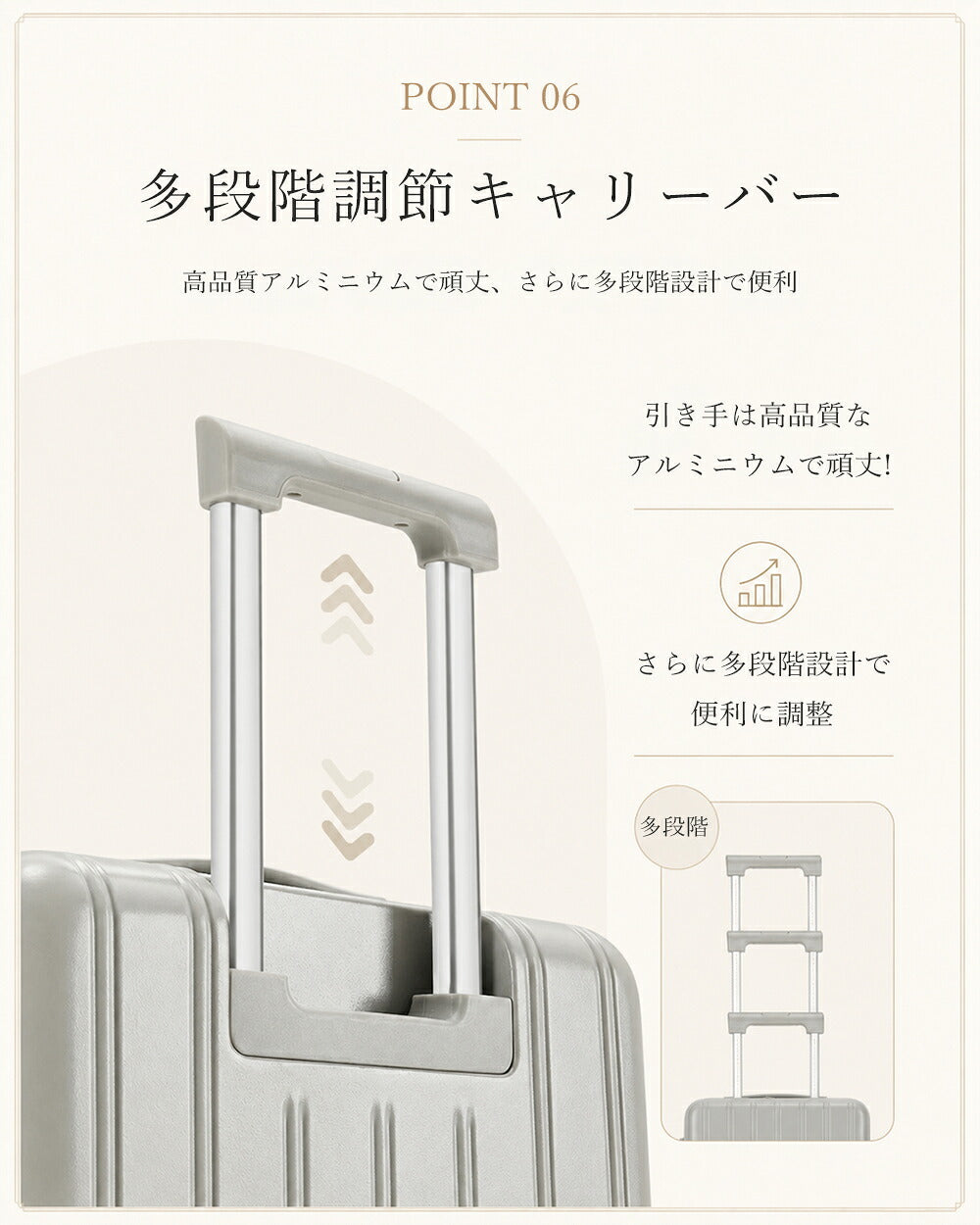 B4U フロントオープン スーツケース カップホルダー付き