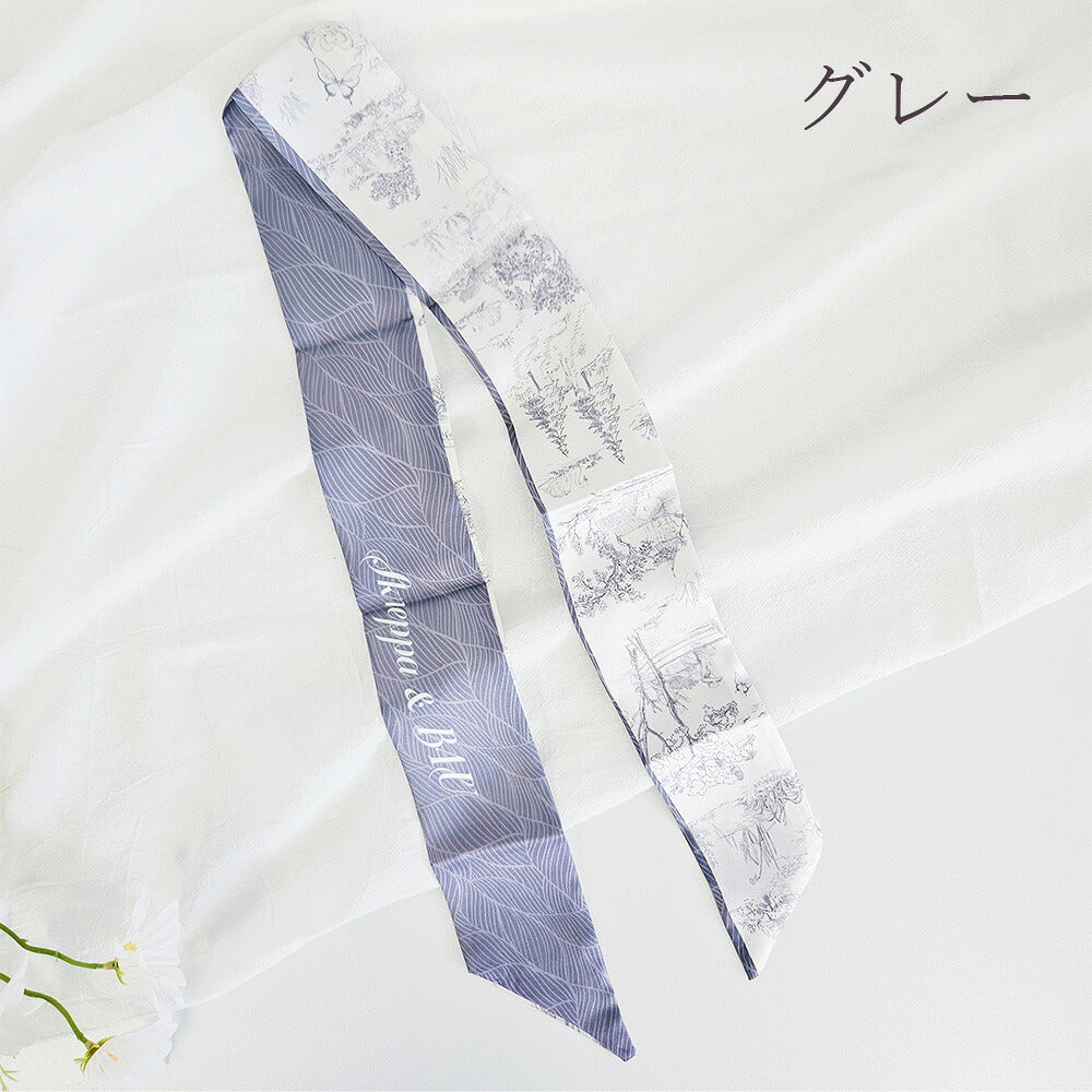 B4U オリジナル フレンチ柄ミニスカーフ