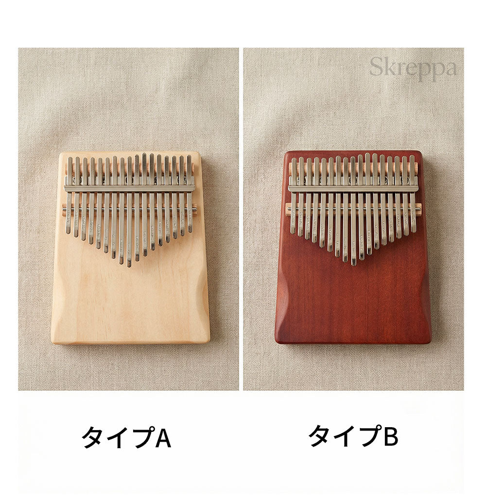 スマホ連動カリンバ 天然木 17音 初心者セット