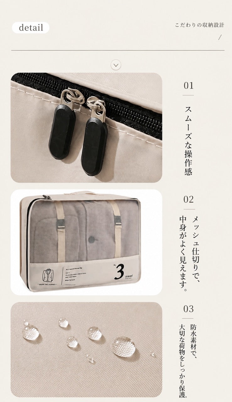 メッシュ トラベルポーチ 7点セット 旅行用スーツケース収納